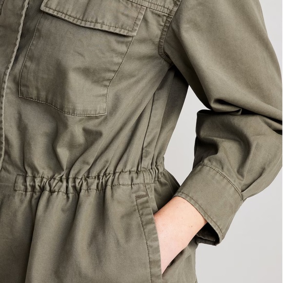 NWT OLD NAVY Cinched-Waist Utility Jacket Color: Stone Wall SIZE SMALL - Picture 4 of 5